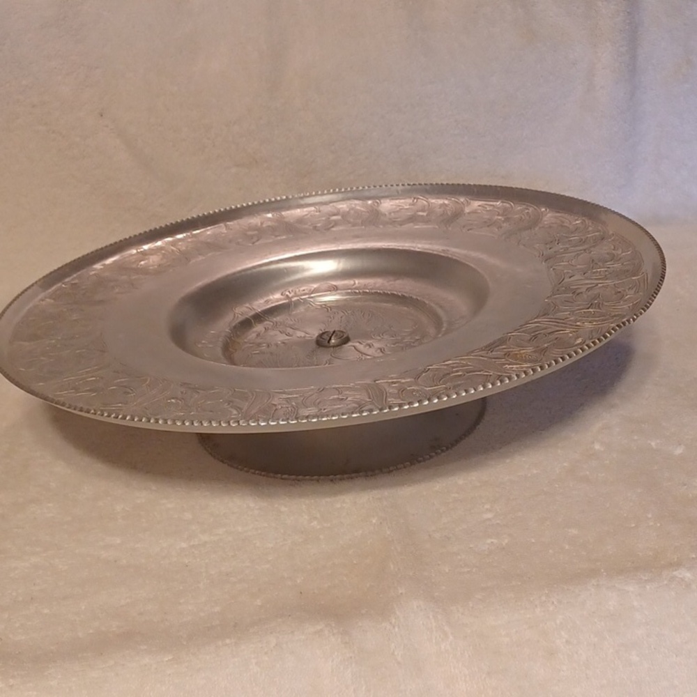 Wilson Specialities lazy Susan cake plate Hand Wrought aluminum made in …